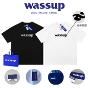 wassup潮牌短袖t恤男女纯棉，立体3d国，潮流夏季宽松情侣装半袖上衣