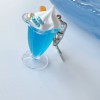 蓝色系小众迷你冰淇淋饮料杯，挂件可爱创意挂饰五角星钥匙扣，包挂件(包挂件)