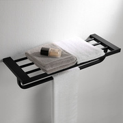 德国欧式黑色304不锈钢，浴巾架毛巾架，卫生间置物架浴室五金挂件