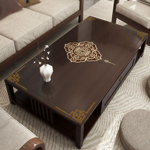 新中式桌垫防水防油防烫pvc餐桌，垫家用长方形，透明软玻璃茶几桌布