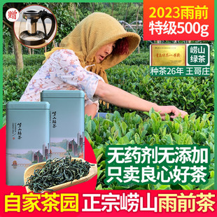 崂山绿茶2023新茶茶叶春茶浓香型，500g特级散装豆香礼盒装青岛特产