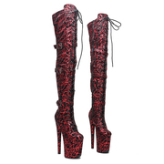 Leecabe 20CM欧美高跟靴长筒靴网红钢管舞订制高跟女鞋5B