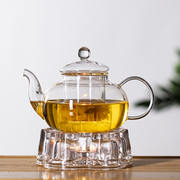 花茶壶玻璃套装围炉，煮茶耐热可加热带过滤网茶水，分离家用功夫茶具