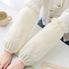 韩版绒布长款防污袖套秋冬成人女士保暖防脏手袖学生作业厨房套袖