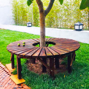 定制围树圈板花园阳台花架防腐木，花台公园椅户外长椅椅子实木长凳