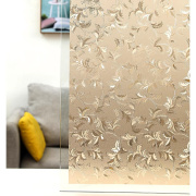 玻璃贴纸3d立体仿真金色复古静电磨砂窗户移门厨房卫生间阳台透光