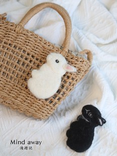 漫游记可爱羊毛毡，兔子胸针日韩系，别针服装配饰创意礼物