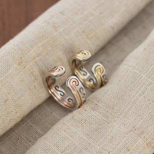 1元福利钛钢不掉色一款三戴设计感戒指情侣对戒玫瑰金指环女