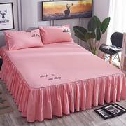 纯棉床罩床裙式床套床单件，1.5米1.8席梦思，防尘保护套全棉防滑床笠