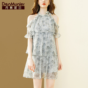 丹慕妮尔时尚，印花雪纺连衣裙女设计感夏季气质宽松裙子