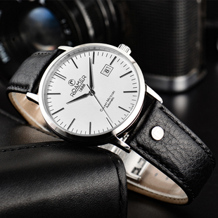 瑞士罗马手表ROAMER瑞士手表自动机械表真皮表带手表进口男表