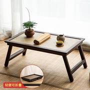 日式家用折叠炕桌窗台矮桌飘窗小茶几榻榻米桌子复古地桌实木茶台