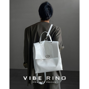 Vibe Ring极简风双肩包2023高级感头层牛皮多功能旅行背包大容量