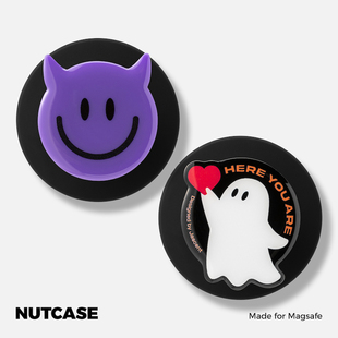 nutcase适用于magsafe磁吸手机壳气囊伸缩支架指环扣小幽灵恶魔，创意加强磁吸个性小众男女生礼物
