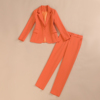 橙色西装外套女秋冬季2023高级感上衣气质小个子西服职业套装