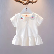 女童t恤裙夏季女宝宝，纯棉polo衫0-4岁婴儿，上衣洋气连衣裙公主短裙