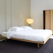 实木床1.5米橡木双人床经济型现代简约1.8米出租房简易单人床1.2m