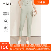 amii2024秋极简通勤环保，面料直筒烟管，裤休闲九分西裤女裤子