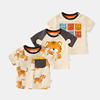 婴儿夏季衣服短袖t恤卡通印花男童，2-3岁1夏装儿童宝宝女小童上衣