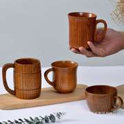 榛宝木品木质大水杯复古创意木杯大容量杯子量大