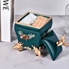 棉签盒牙签盒欧式创意，家居摆件树脂收纳盒家庭，用品可爱2019