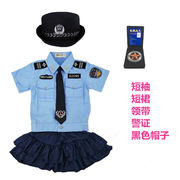 儿童小警察衣服童装套装军装，男女童夏装宝宝小交警演出服角色扮演