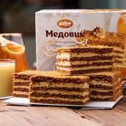俄罗斯进口俄小淼提拉米苏原味巧克力千层蜂蜜网红早餐零食320克