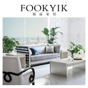福溢家居 FOOKYIK意大利米兰三人位皮布沙发组合欧式沙发客厅家具