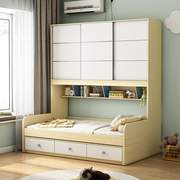 床柜组合实木衣柜床，小户型省空间可定制单人床，家用储物儿童床香港