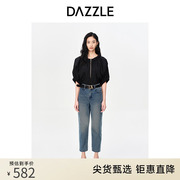 DAZZLE地素 奥莱法式简约小众设计半拉链高级感衬衫上衣女