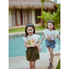 史豌豆(史豌豆)童装女童短袖，卡通t恤2024夏季儿童，圆领打底衫宝宝上衣