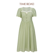 Time RoaD/汤米诺2022商场同款小众别致浅绿色连衣裙T25233193584