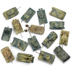 4D仿真拼装坦克军事装甲战车模型8件套环保塑料儿童玩具收藏礼物