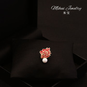 中国风新年龙胸针男女西装领口小扣针胸花配饰幸运红色衬衫固定扣
