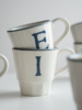 日本进口zakka风格北欧复古字母，成人陶瓷马克杯水杯果汁杯牛奶杯