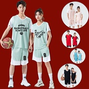 短袖男女款篮球服套装，男子定制篮球衣女装队服，训练服可印号印字