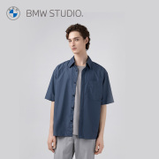bmwstudio宝马男装，衬衫2023夏季简约百搭男休闲棉质，短袖衬衫