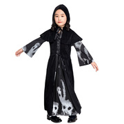 儿童骷髅印花死神服装 六一儿童女童舞台演出服 万圣节表演服