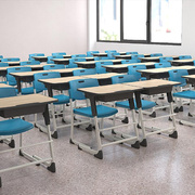 中小学生课桌椅可升降单人双人，组合培训班梯形桌，学校六边形培训桌