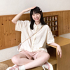 小雨良品日系韩版粉色波点短袖，衬衫2024女夏季小个子上衣小衫