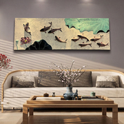 立体中式浮雕树脂壁饰鱼戏莲香客厅壁饰背景墙面装饰画办公室挂件