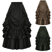 2023欧美蒸汽朋克女式复古哥特式，维多利亚风格裙文艺复兴短裙