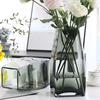 创意水立方形玻璃花瓶现代简约家居透明装饰品，摆件客厅餐桌插花器
