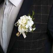 韩式西式婚礼结婚新郎新娘胸花，手腕花白色，森系伴娘姐妹团襟花