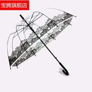 创意建筑屋长柄伞女蕾丝阿波罗伞rain透明雨伞小胡子铁塔透明伞