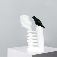 现代创意艺术人鸟树脂雕塑摆件酒店会所客厅卧室书房售楼部装饰品