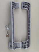 冰柜门拉手卧式门锁冰，箱门配件塑料冷柜平面，把手带锁非弧形提手