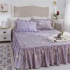 。纯棉纯色公主风床罩床裙式床套罩单件花边床单防滑1.2m1.5米1.8