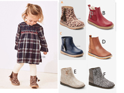 next英国女童秋冬季流苏，棉靴豹纹粉色蓝色，靴子中筒短靴