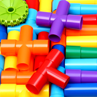 儿童水管道积木拼装玩具益智多功能38岁幼儿园男孩女孩宝宝大颗粒